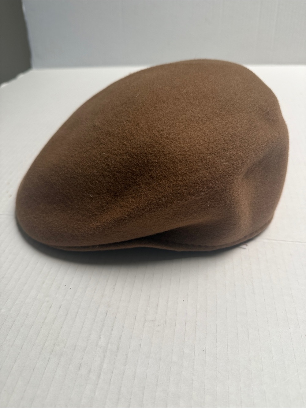 Scala Brown Wool Flat Cap with Structured Brim